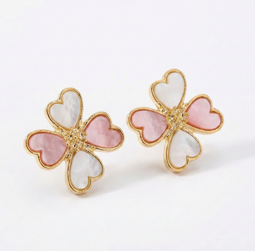 Clover heart earrings